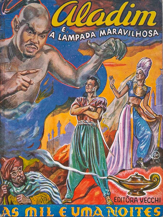 Livro: Aladim e a Lâmpada Maravilhosa. Um dos mais belos contos de As Mil e Uma Noites. Tamanho maior. Autores: Diversos. Editora: Vecchi. Coleção: As Obras-Primas Juvenis. 