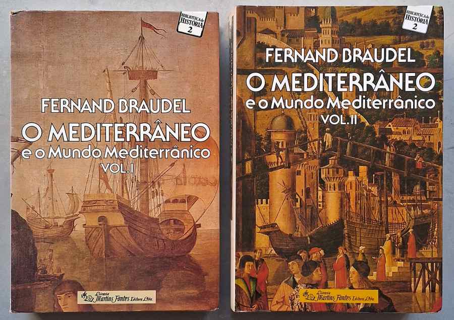 O Mediterrâneo e o Mundo Mediterrâneo (2 volumes)  por Fernand Braudel. 