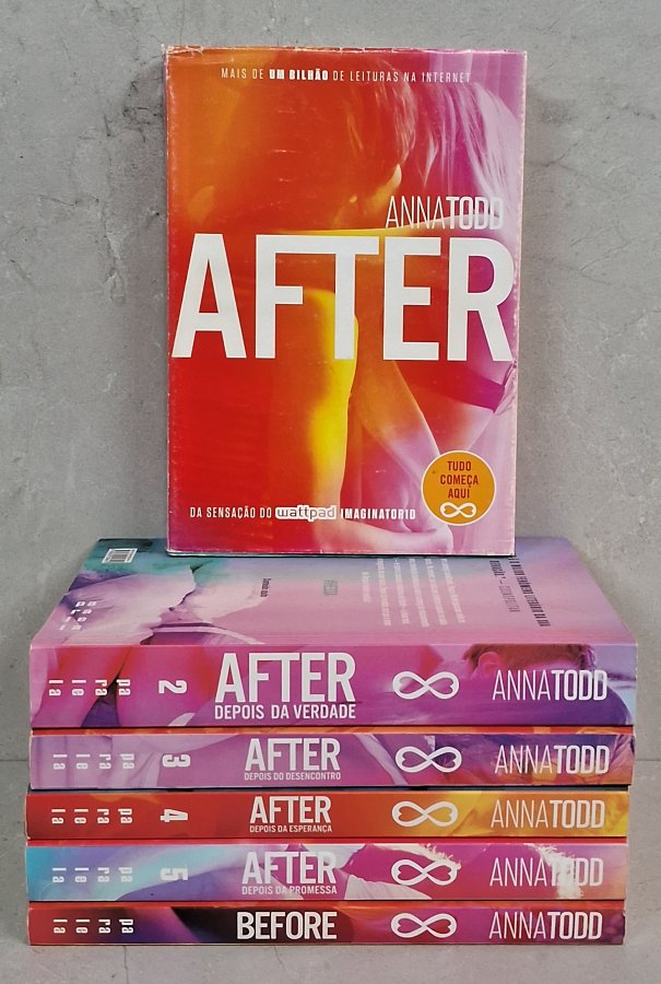 Série Completa After + Before, de Anna Todd, com os 6 livros da saga de Tessa e Hardin.