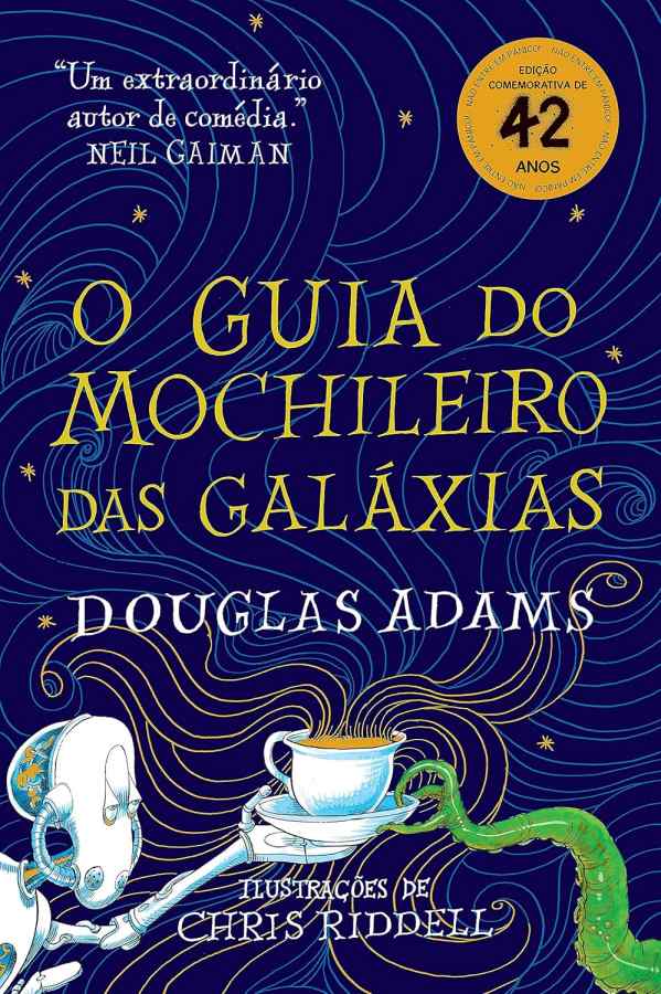 Livro O Guia do Mochileiro das Galáxias, de Douglas Adams, em edição comemorativa de 42 anos.