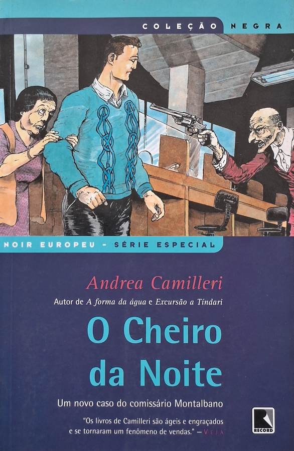 Livro O Cheiro da Noite, de Andrea Camilleri: o Comissário Montalbano em uma investigação repleta de mistério, ironia e segredos na Sicília.