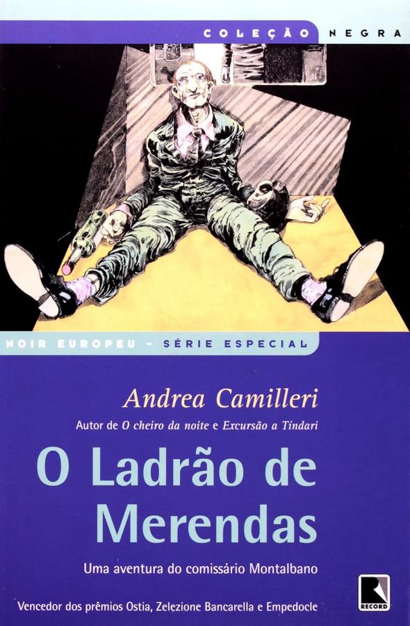 Livro O Ladrão de Merendas, de Andrea Camilleri. Romance policial com o comissário Montalbano, publicado pela Editora Record.